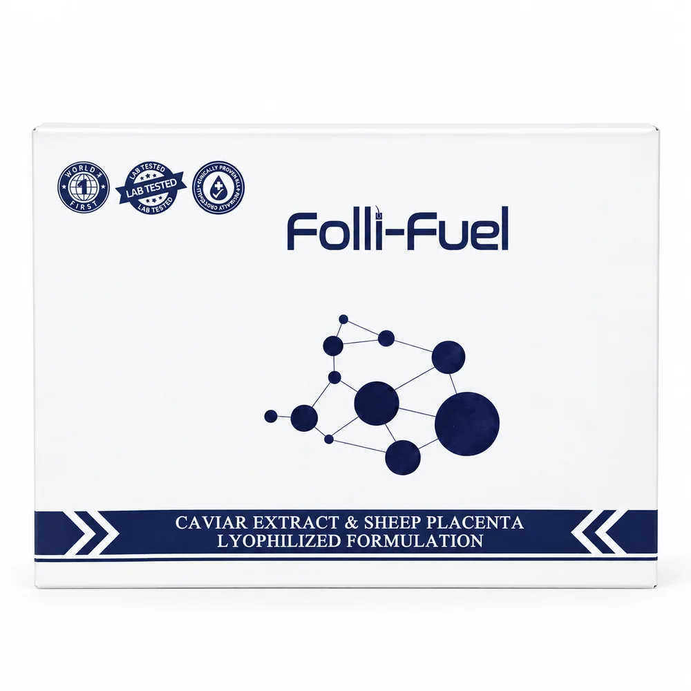 Folli-Fuel kit, open box with vials